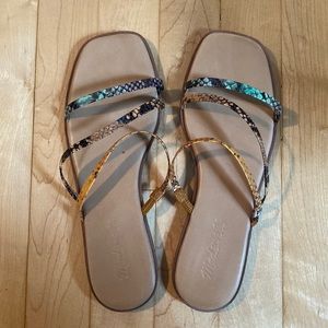 Madewell multicolor snake print strappy sandals Size 7.